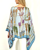 Remini Cashmere Printed Poncho – Light Blue-Kaftans and Ponchos-Rani Arabella-OS-Mercantile Portland