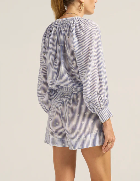 Remus Eyelet Short-Skirts and Shorts-Ilio Nema-Blue-XS-Mercantile Portland