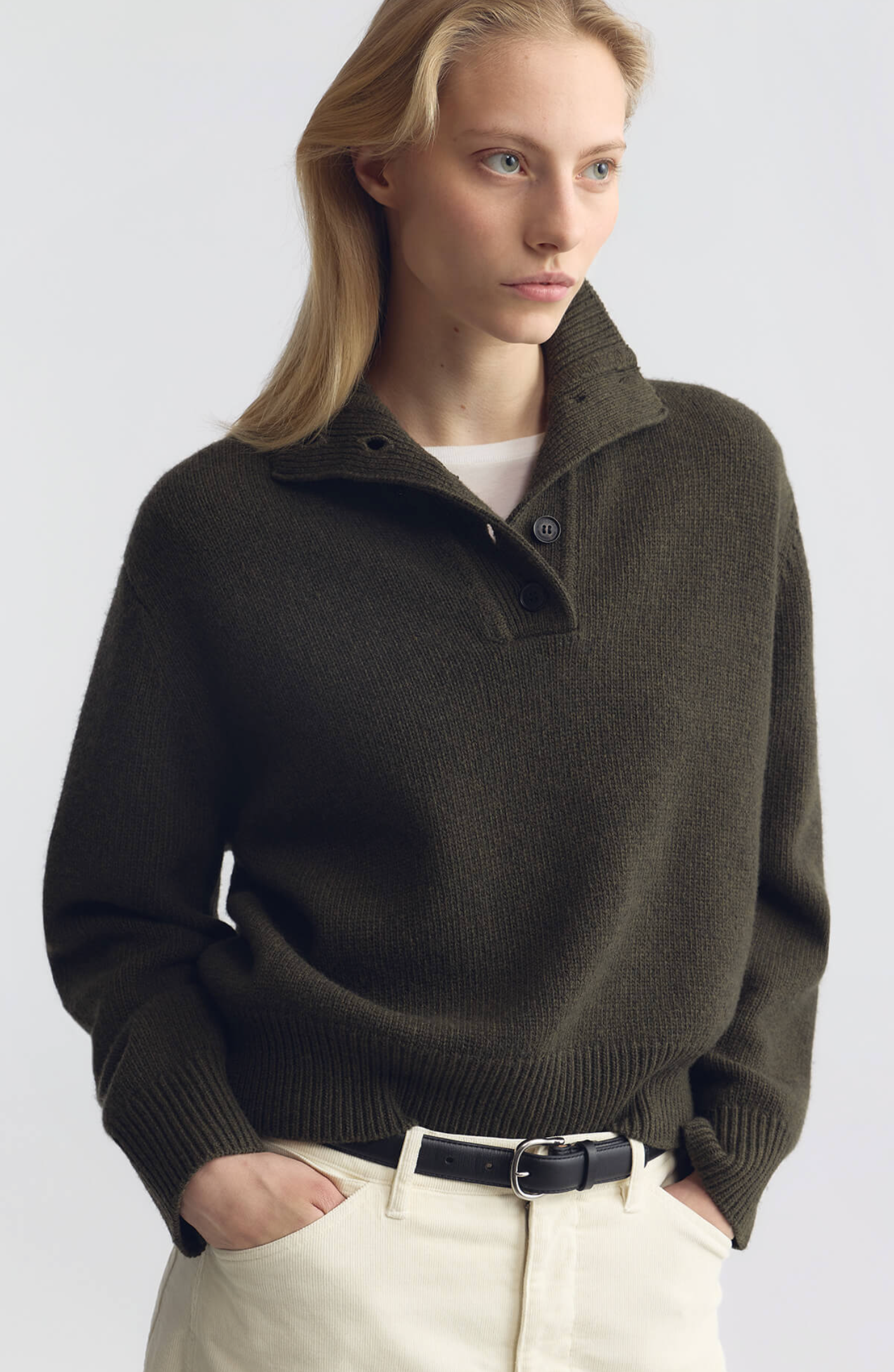 Renata Wool Sweater-Sweaters-Nili Lotan-Dark Pine Melange-XS-Mercantile Portland