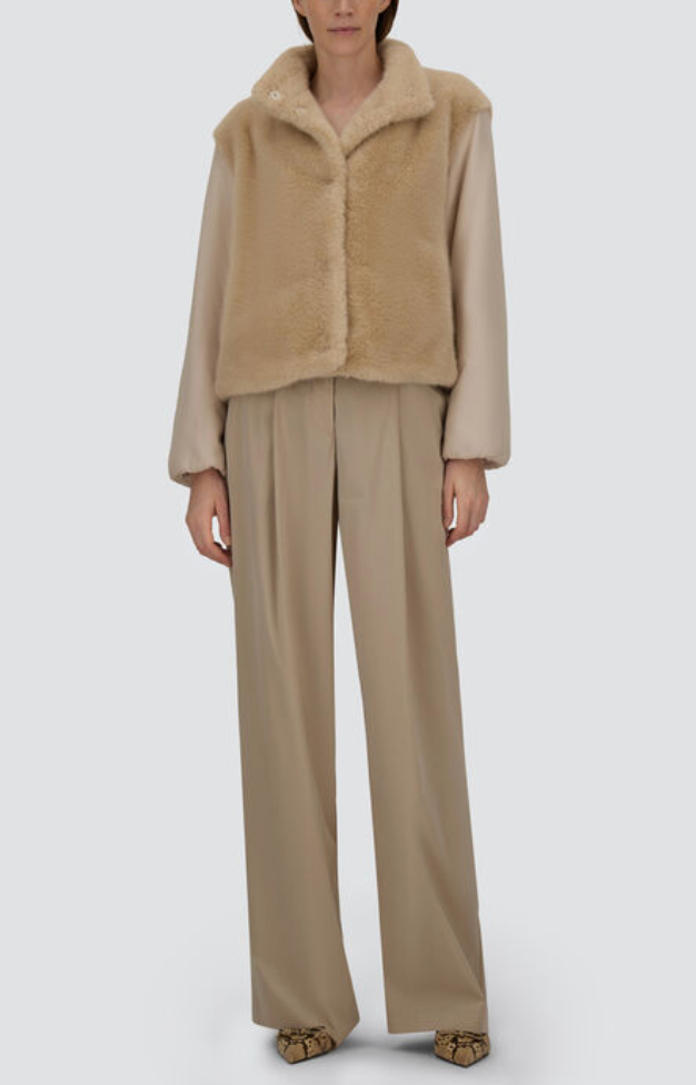 Resort Jacket in Faux Fur with Beaver-Effect-Outerwear-Herno-Chantily-36-Mercantile Portland