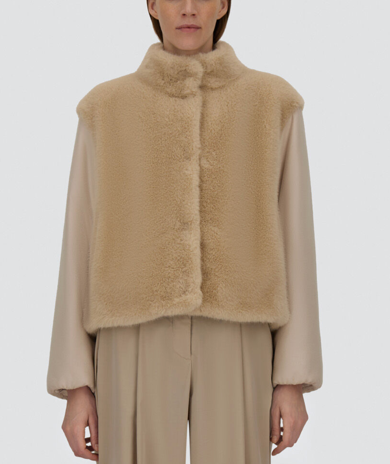 Resort Jacket in Faux Fur with Beaver-Effect-Outerwear-Herno-Chantily-36-Mercantile Portland