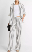 Resort Stripe Oversized Shirt-Shirts-Vince-White / Black-XXS-Mercantile Portland
