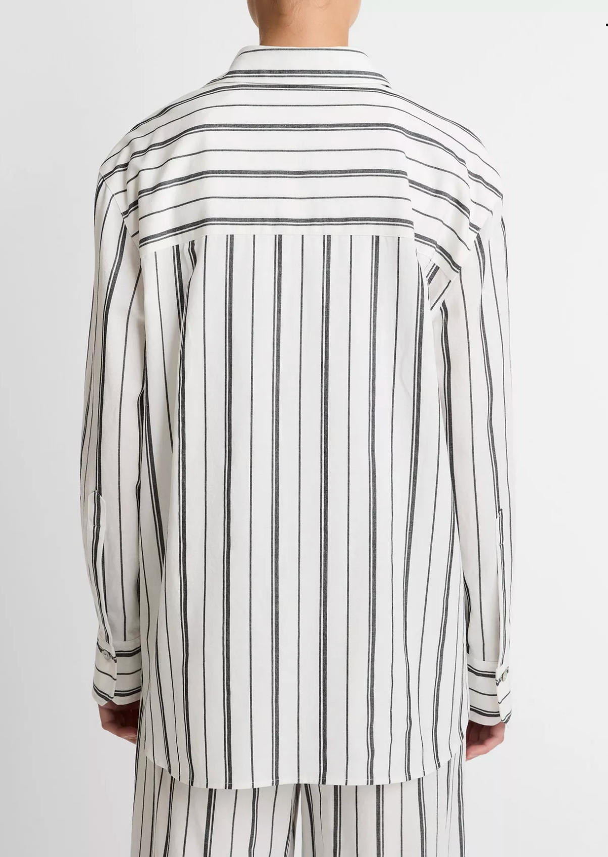 Resort Stripe Oversized Shirt-Shirts-Vince-White / Black-XXS-Mercantile Portland