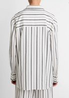 Resort Stripe Oversized Shirt-Shirts-Vince-White / Black-XXS-Mercantile Portland