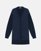 Responsible Fine Gauge Merino & Oreganic Silk Georgette Cardigan-Sweaters-Lafayette 148-Midnight Blue • Lafayette 148-XS-Mercantile Portland