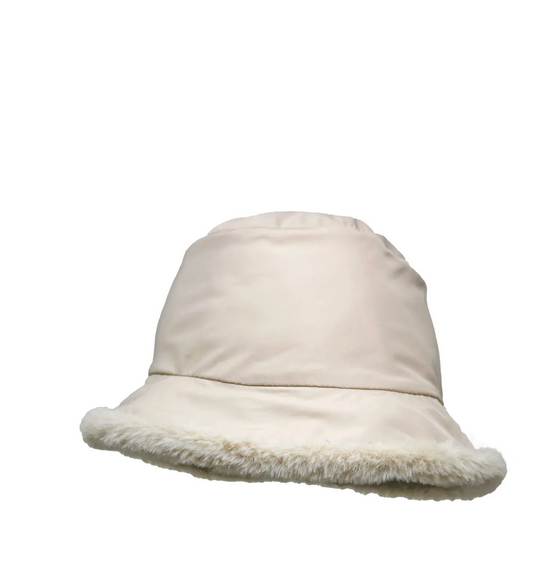 Reversible Faux Fur Bucket Hat-Hats-Grevi-Beige-OS-Mercantile Portland
