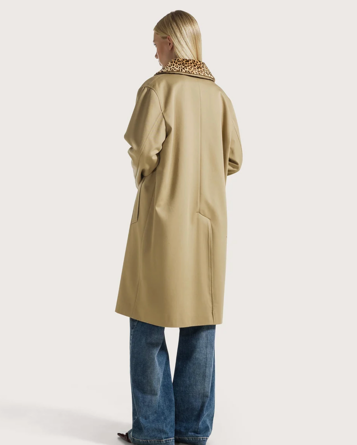 Reversible Gabardine Coat-Outerwear-SEVENTY-Khaki-38-Mercantile Portland