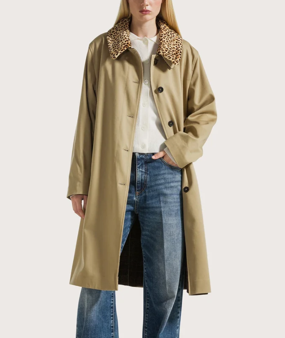 Reversible Gabardine Coat-Outerwear-SEVENTY-Khaki-38-Mercantile Portland