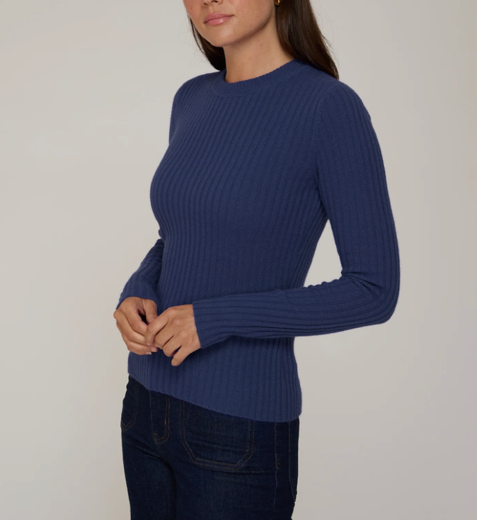 Rib Crew in Twilight Blue-Sweaters-Autumn Cashmere-Twilight Blue-XS-Mercantile Portland
