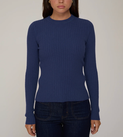 Rib Crew in Twilight Blue-Sweaters-Autumn Cashmere-Twilight Blue-XS-Mercantile Portland