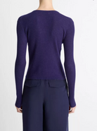 Ribbed Cashmere-Silk Henley Sweater-Clothing-Vince-Deep Iris-XXS-Mercantile Portland