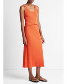 Ribbed Cotton-Blend Skirt-Dresses-Vince-Ruby Dusk-XXS-Mercantile Portland