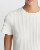 Ribbed Short-Sleeve Crew Neck T-Shirt-Shirts-Vince-Off White-XXS-Mercantile Portland