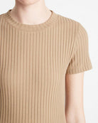 Ribbed Short-Sleeve Crew Neck T-Shirt-Shirts-Vince-Off White-XXS-Mercantile Portland