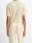 Ribbed Silk-Cotton Polo Sweater-Clothing-Vince-Pale Canyon-XXS-Mercantile Portland