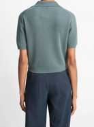 Ribbed Silk-Cotton Polo Sweater-Clothing-Vince-Pale Canyon-XXS-Mercantile Portland