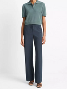 Ribbed Silk-Cotton Polo Sweater-Clothing-Vince-Pale Canyon-XXS-Mercantile Portland