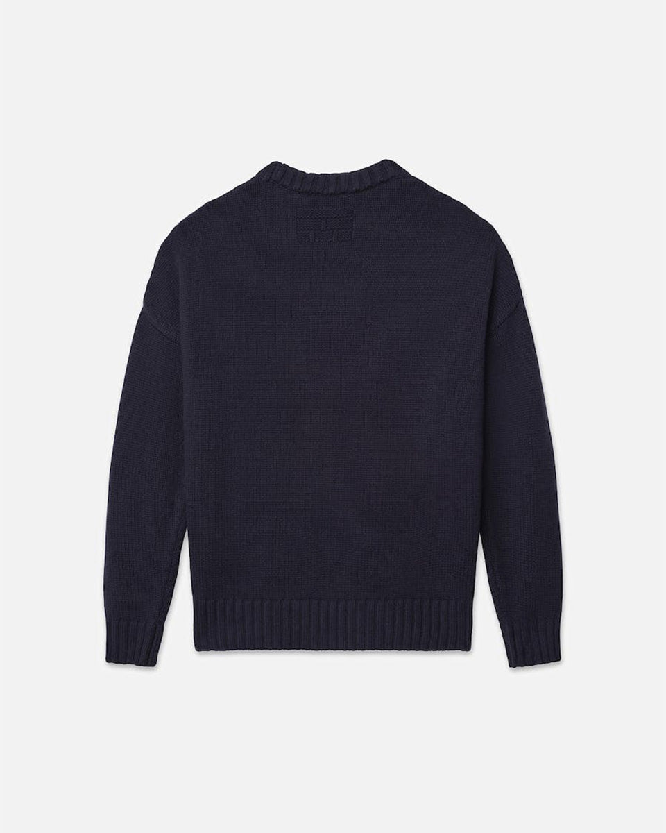 Ritz Unisex Cashmere Sweater-Sweaters-Frame-NAVY-XXS-Mercantile Portland