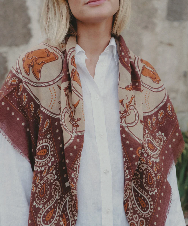 Rodeo Capuccino Scarf-Scarves and Wraps-Maison Lecomte-Capuccino-OS-Mercantile Portland