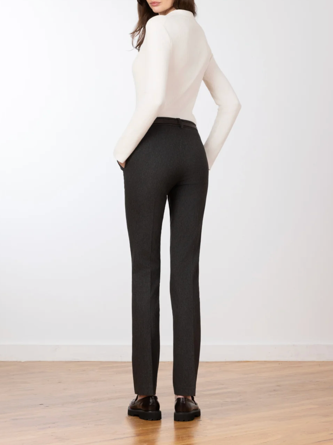 Romeo Straight Leg Flannel Trouser in Charcoal-Pants-Avenue Montaigne-Charcoal-0-Mercantile Portland