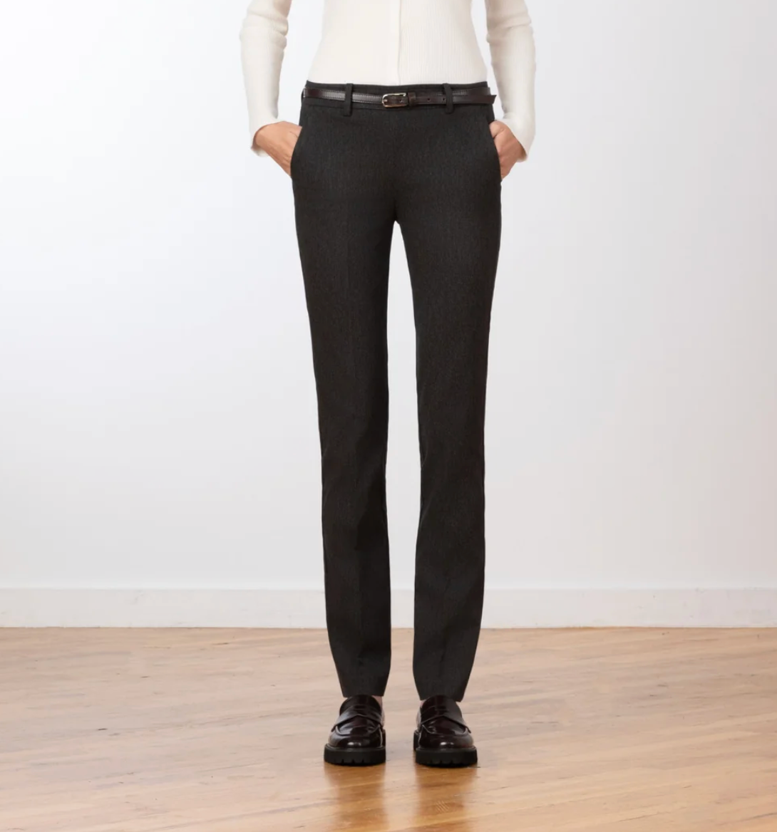 Romeo Straight Leg Flannel Trouser in Charcoal-Pants-Avenue Montaigne-Charcoal-0-Mercantile Portland