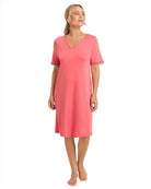 Rosa Short Sleeve Nightgown-Sleepwear-Hanro-Porcelain Rose-XS-Mercantile Portland