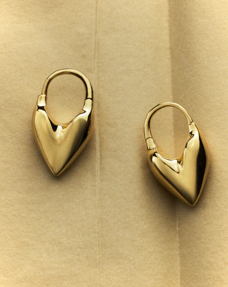 Roscida Heart Hoop in Gold Vermeil-Jewelry-Otiumberg-Gold-OS-Mercantile Portland