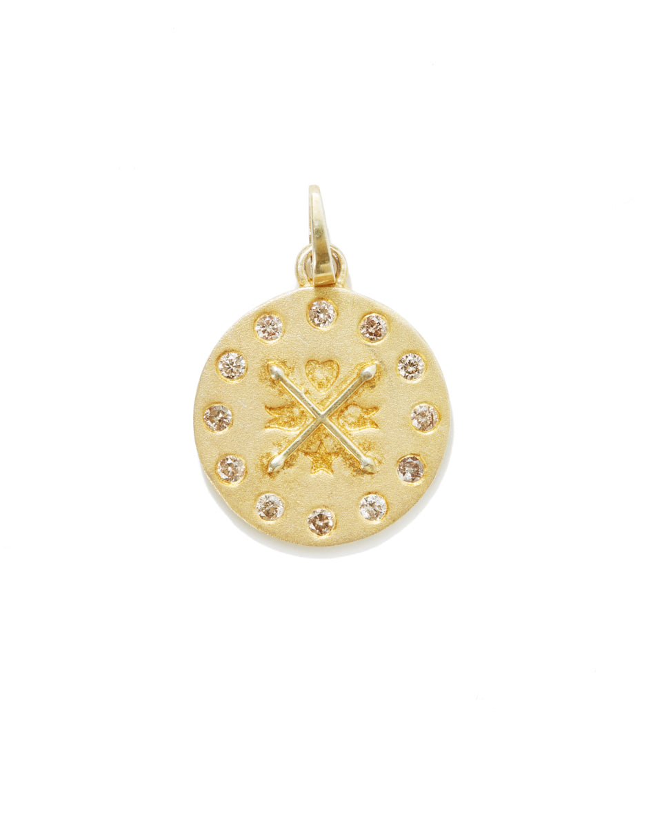 Round Gold X Charm-Jewelry-Paula Rosen-OS-Mercantile Portland