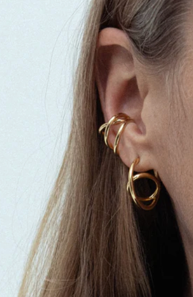 Round Spiralis Hoop Earring-Jewelry-Otiumberg-Gold-OS-Mercantile Portland