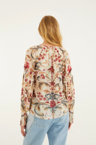 Royal Garden Tassels Blouse-Tops-Farm Rio-Royal Sand-XS-Mercantile Portland