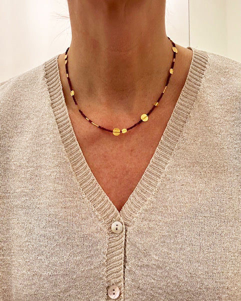 Ruby Bead Necklace-Accessories-Ara Collection-OS-Mercantile Portland
