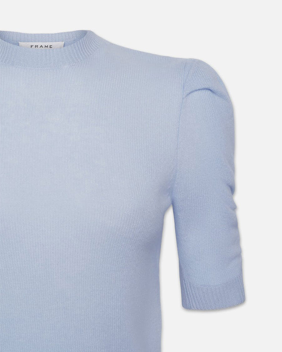 Ruched Sleeve Sweater-Sweaters-Frame-Light Blue-XS-Mercantile Portland