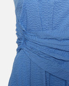 Ruched Sleeveless Midi Dress-Dresses-Frame-Coastal Blue • Frame-XXS-Mercantile Portland