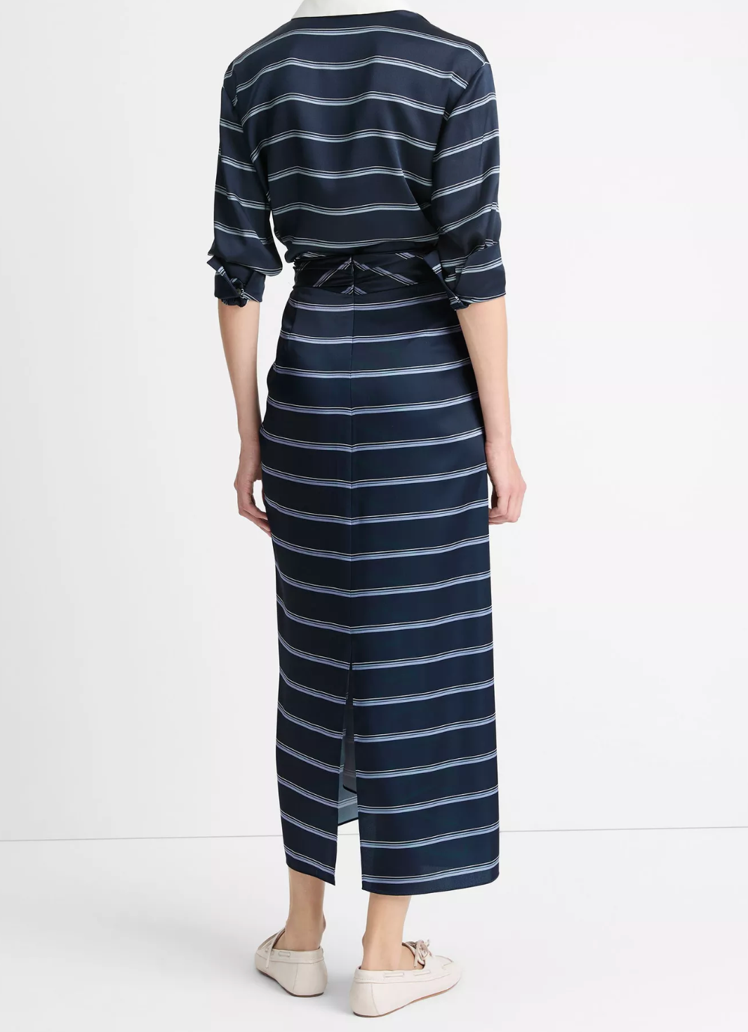 Rugby Stripe Skirt-Clothing-Vince-Coastal Blue/Slate-00-Mercantile Portland