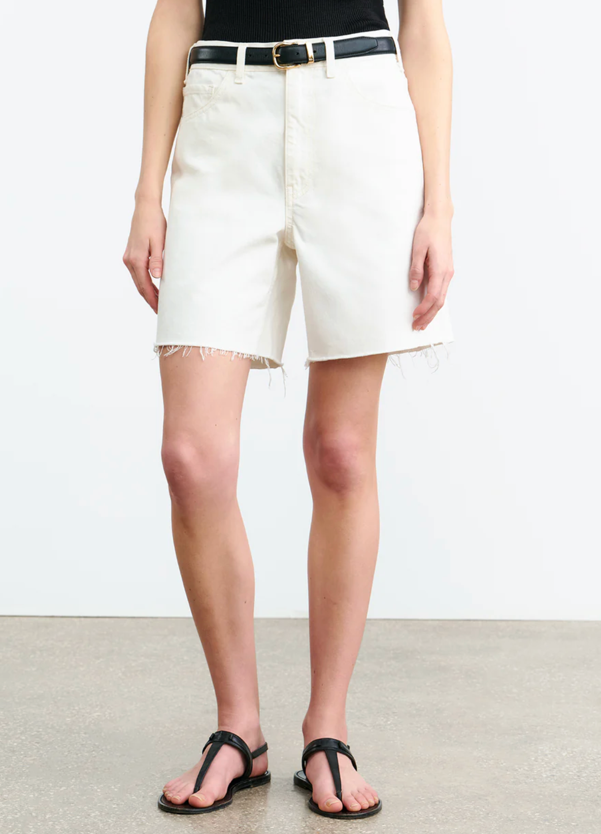 Russel Denim Short-Clothing-Nili Lotan-Cream-25-Mercantile Portland