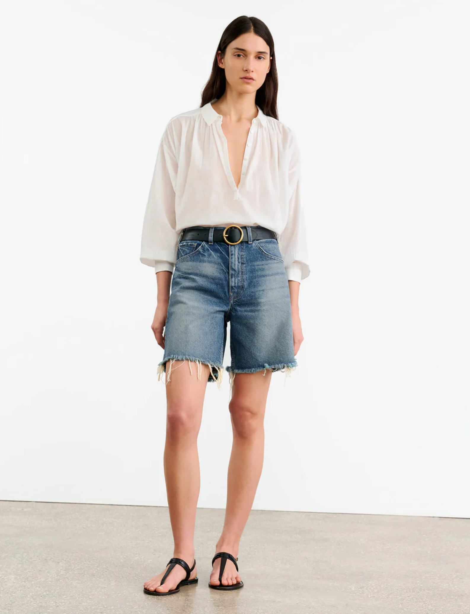 Russel Denim Shorts-Clothing-Nili Lotan-Summer Wash-24-Mercantile Portland