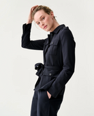 Safari Jacket in Navy Tropical Wool-Jackets-Mashburn-Navy-XS-Mercantile Portland
