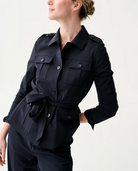 Safari Jacket in Navy Tropical Wool-Jackets-Mashburn-Navy-XS-Mercantile Portland