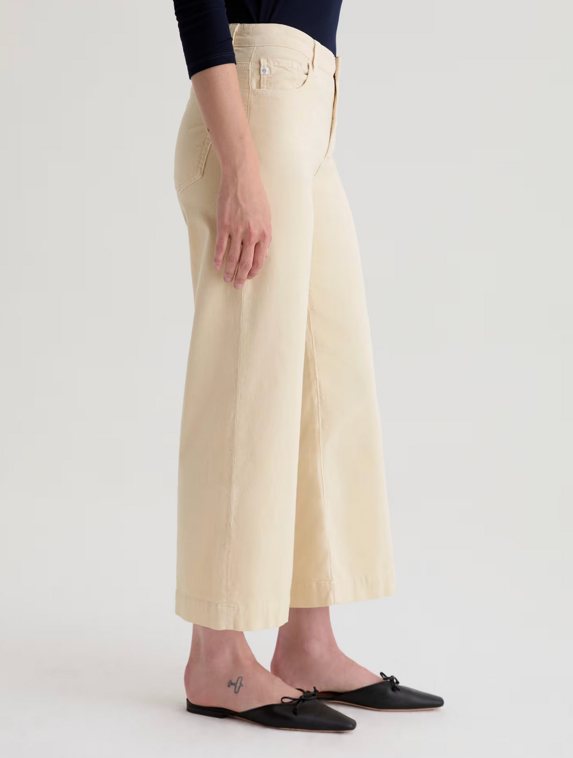 Saige Wide Leg Crop Corduroy in Opal Stone-Denim-AG Jeans-Opal Stone-25-Mercantile Portland