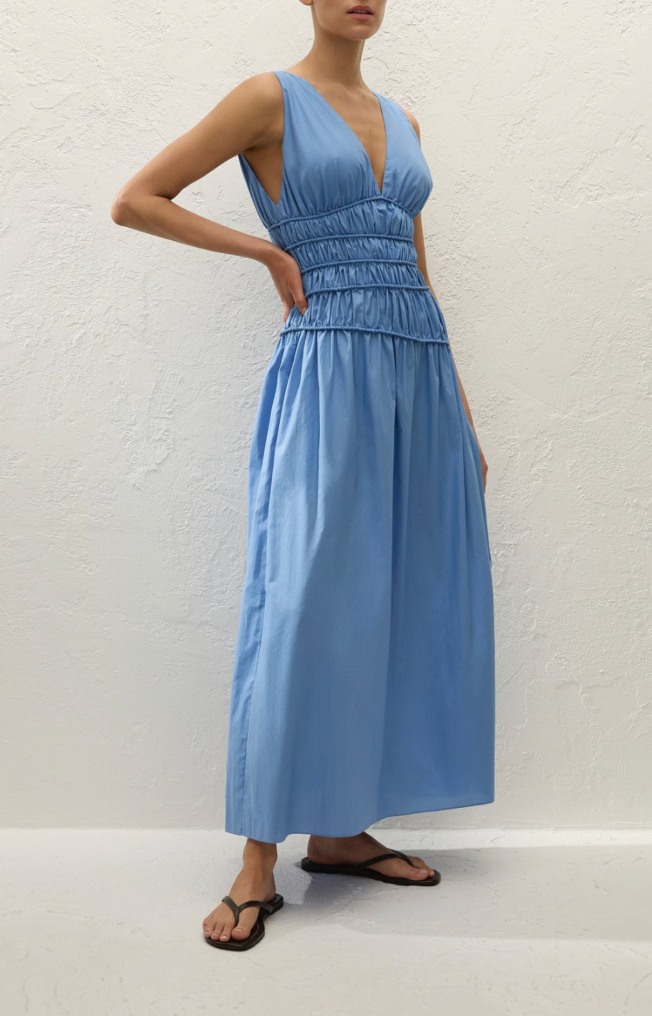 Saja Maxi Dress in Venice Blue-Dresses-FAITHFULL-Venice Blue-2-Mercantile Portland