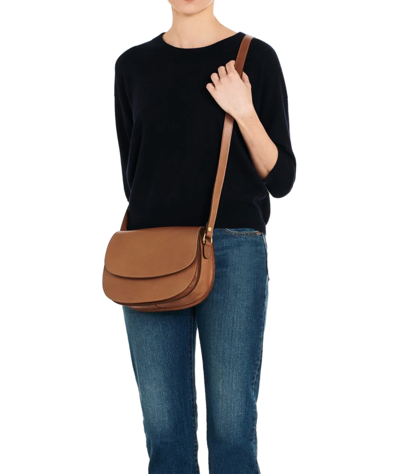 Salina Leather Crossbody Bag-Accessories-IL BISONTE-Chocolate-OS-Mercantile Portland