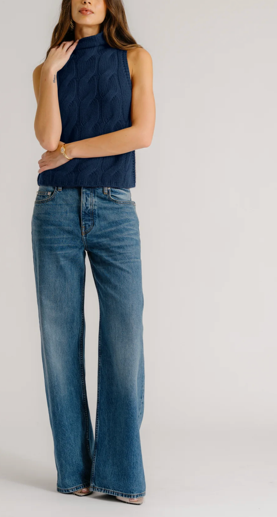 Salvia Cable Turtleneck in Midnight-Staging-Sablyn-Midnight-XS-Mercantile Portland