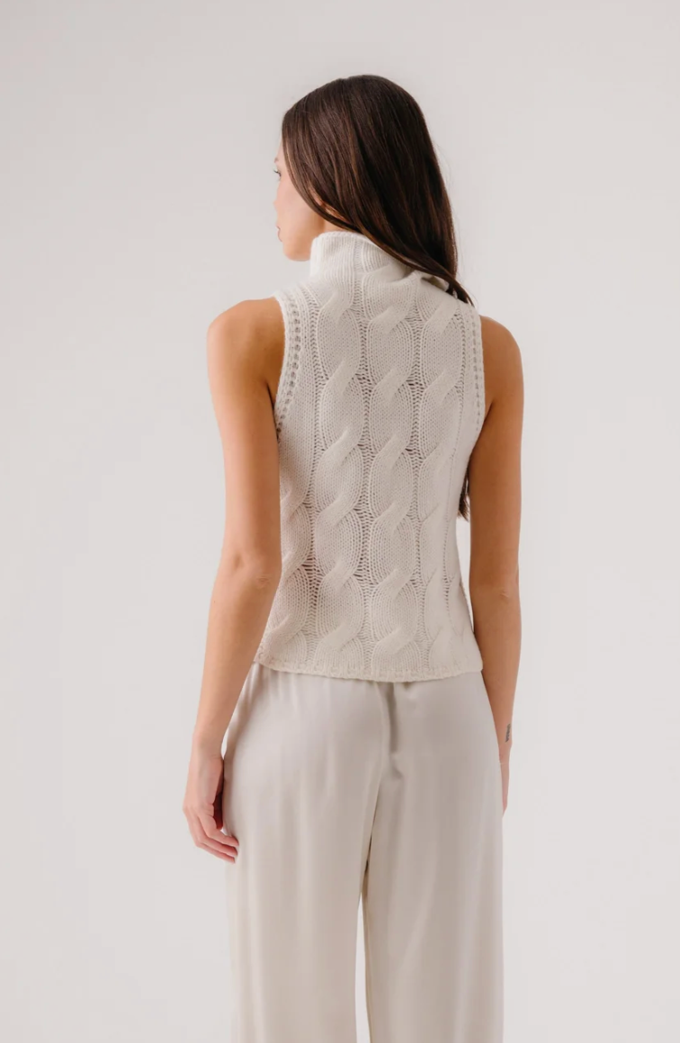 Salvia Sleeveless Cable Turtleneck-Sweaters-Sablyn-GDN-S-Mercantile Portland