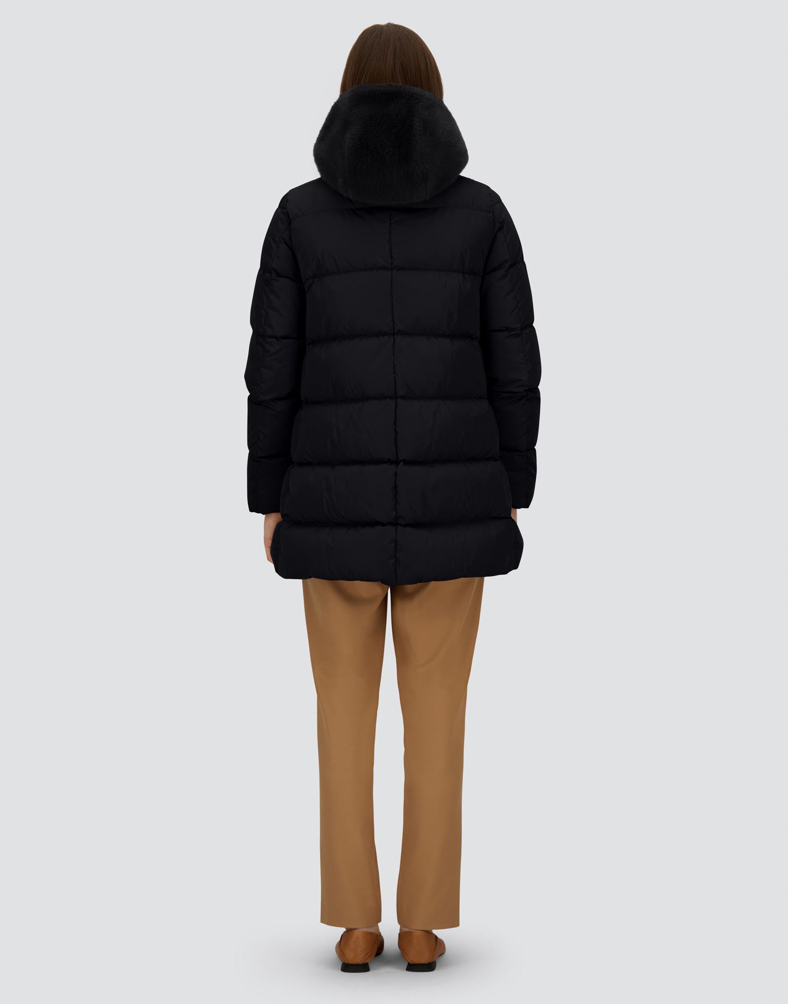 Sateen A Line Hi Lo Puffy-Jackets-HERNO-Black-36-Mercantile Portland