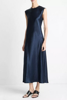 Satin Cap-Sleeve Slip Dress-Clothing-Vince-Deep Patina-XXS-Mercantile Portland