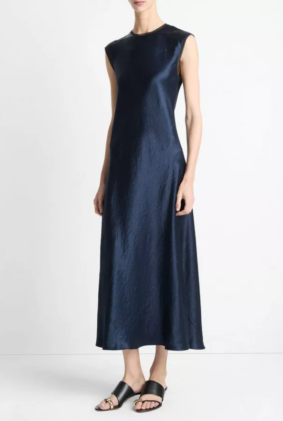 Satin Cap-Sleeve Slip Dress-Clothing-Vince-Deep Patina-XXS-Mercantile Portland