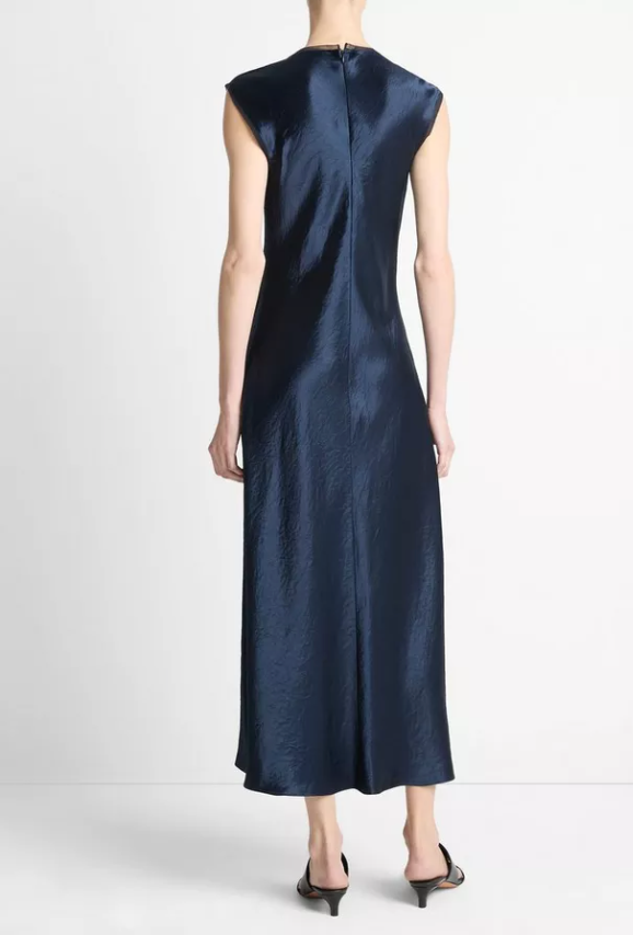 Satin Cap-Sleeve Slip Dress-Clothing-Vince-Deep Patina-XXS-Mercantile Portland