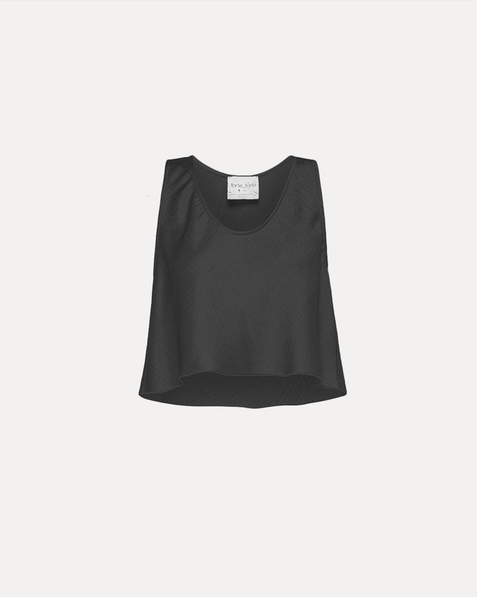 Satin Creponne Top-Tops-Forte Forte-Black-0-Mercantile Portland