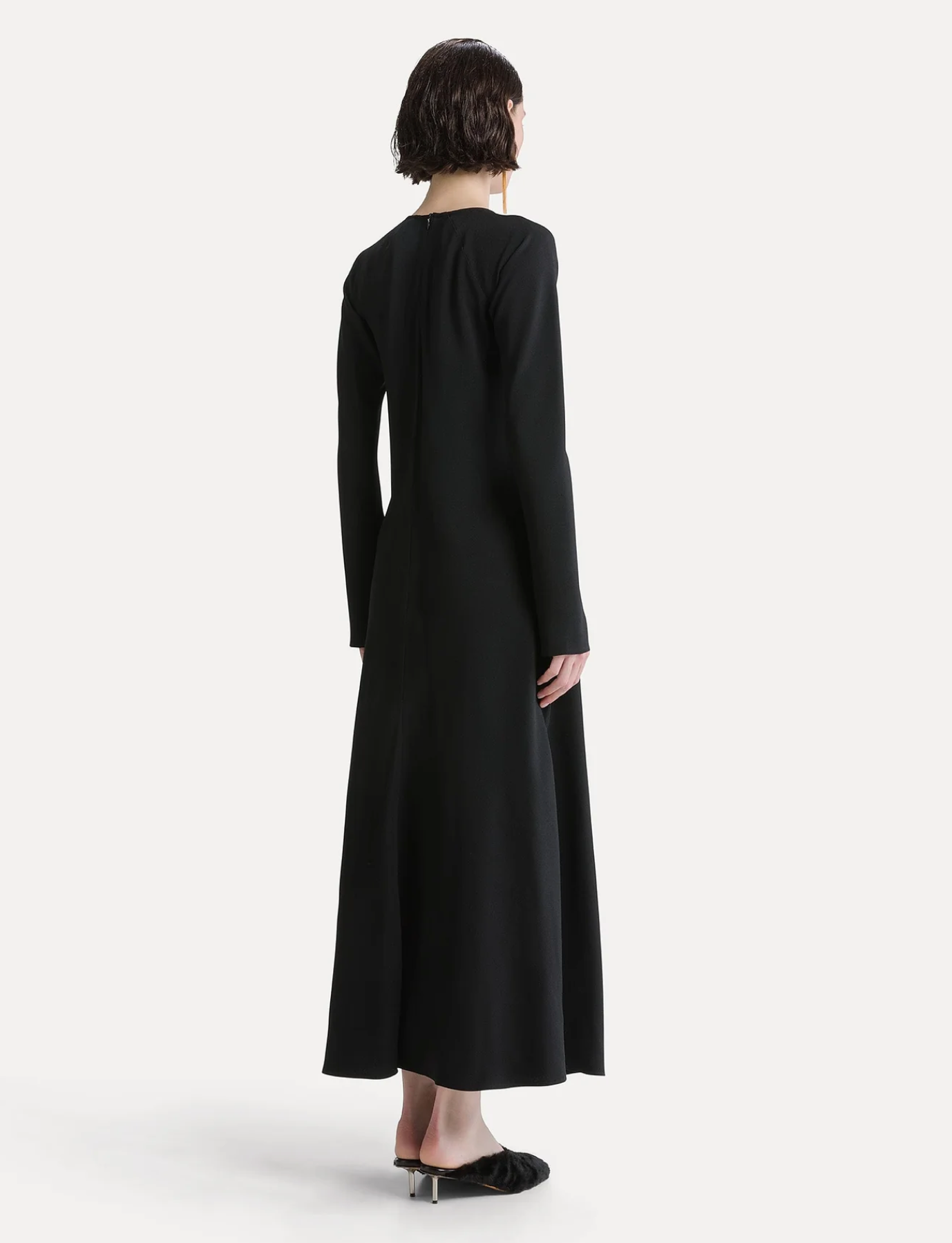 Satin Dress with Jewel Flower-Dresses-Forte Forte-Black-0-Mercantile Portland