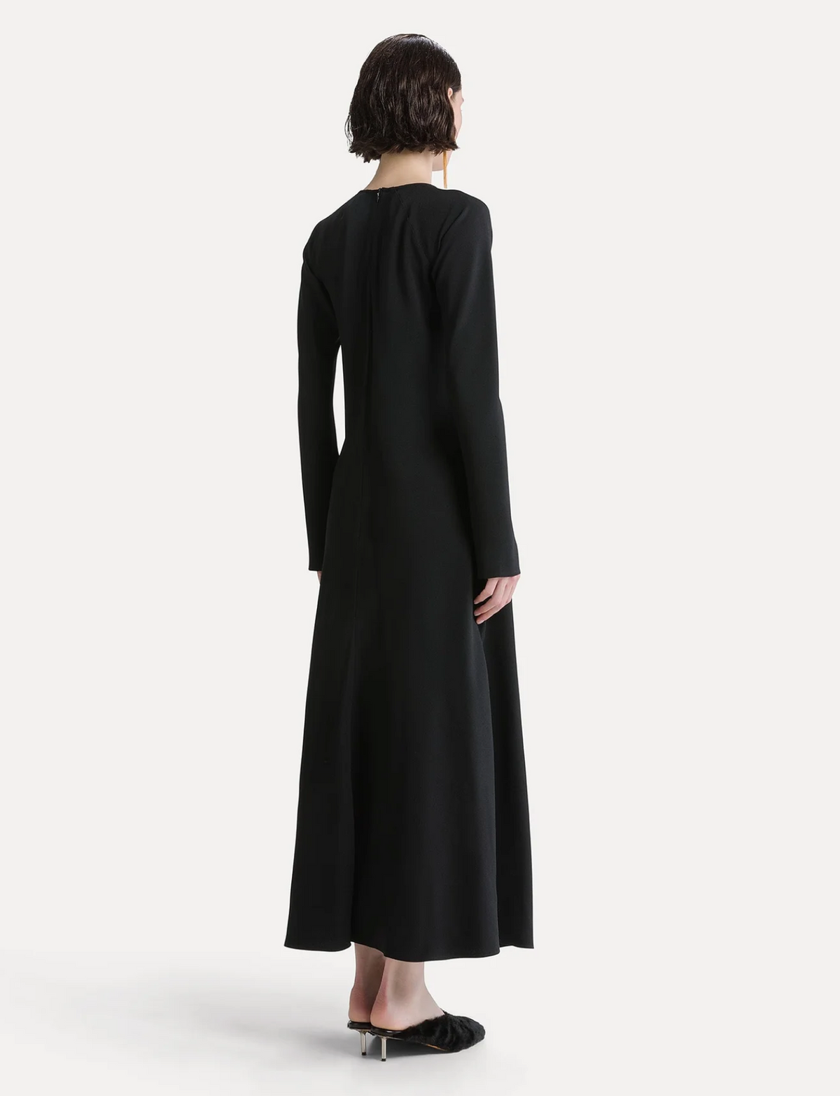 Satin Dress with Jewel Flower-Dresses-Forte Forte-Black-0-Mercantile Portland